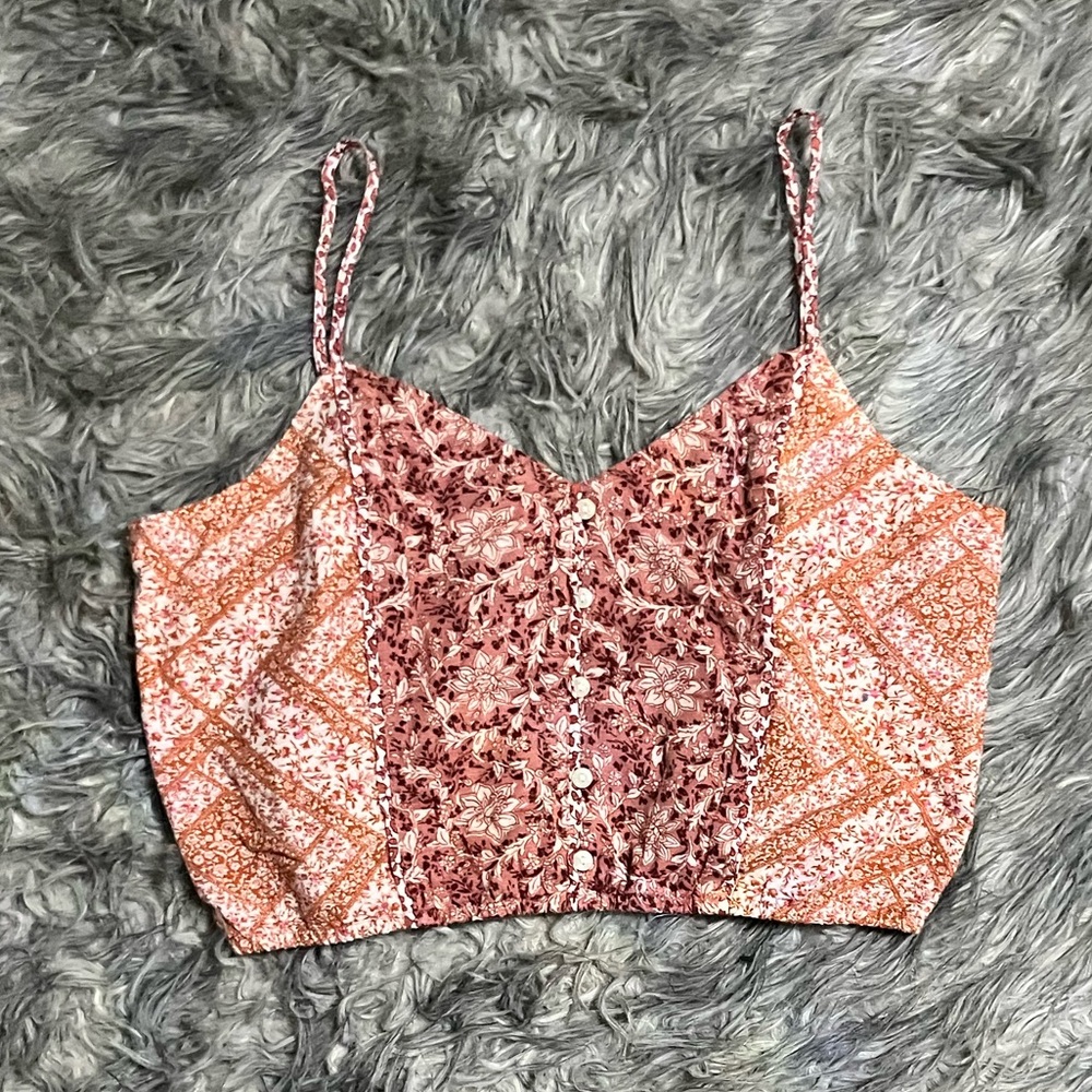 american eagle flower print crop top